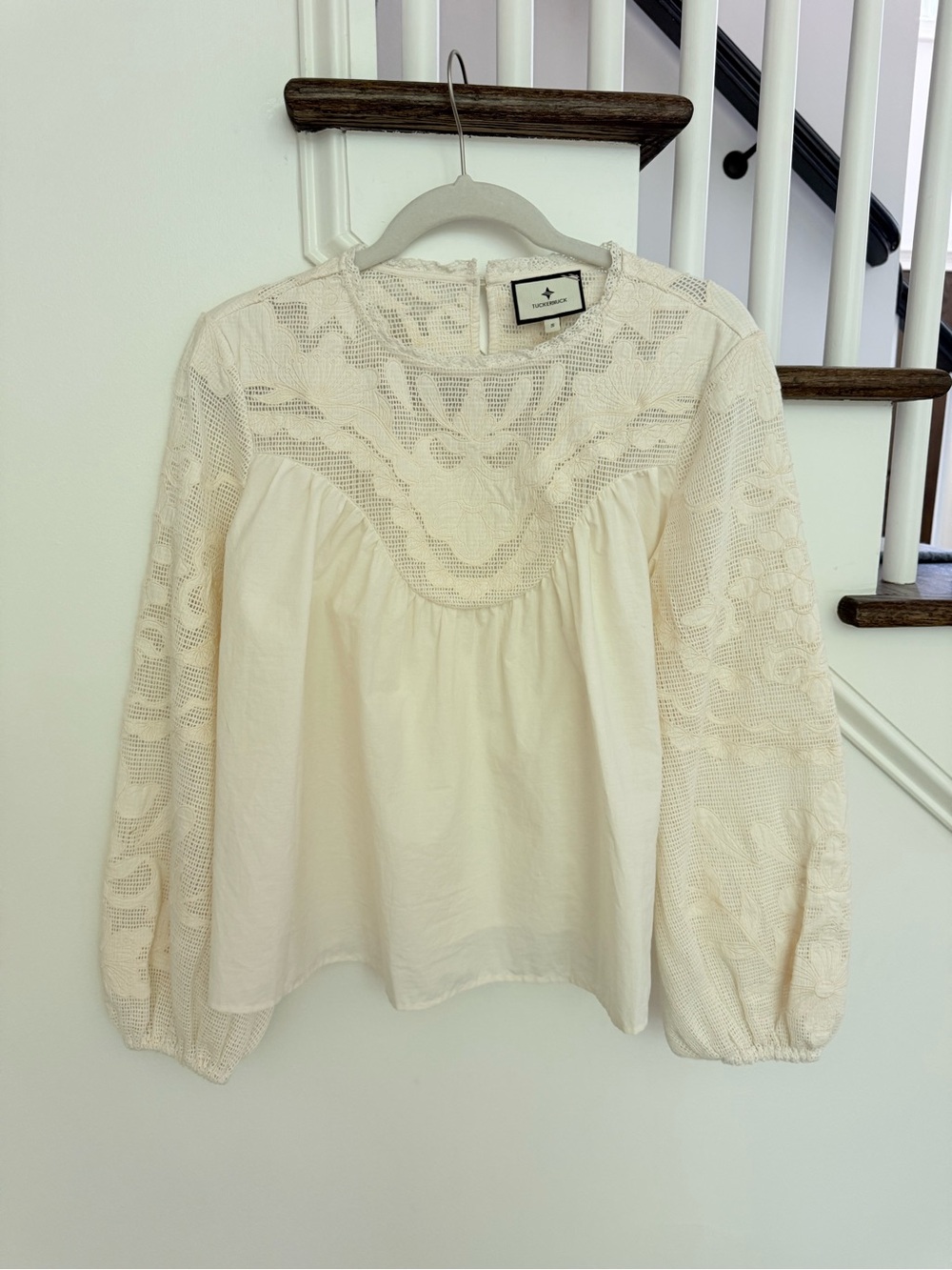 TUCKERNUCK Ivory Patchwork Embroidered Cressida Blouse - size small - Picture 5 of 12